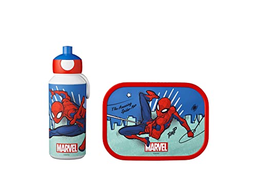 Mepal – set de comida Campus – Spiderman – botella pop-up y fiambrera con bento box – ideal...